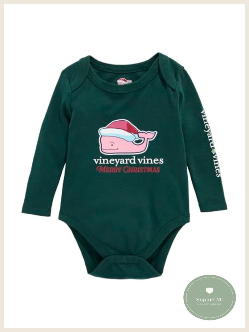 Baby Bodysuit Santa Whale One Piece Crew Neck Button Closure
